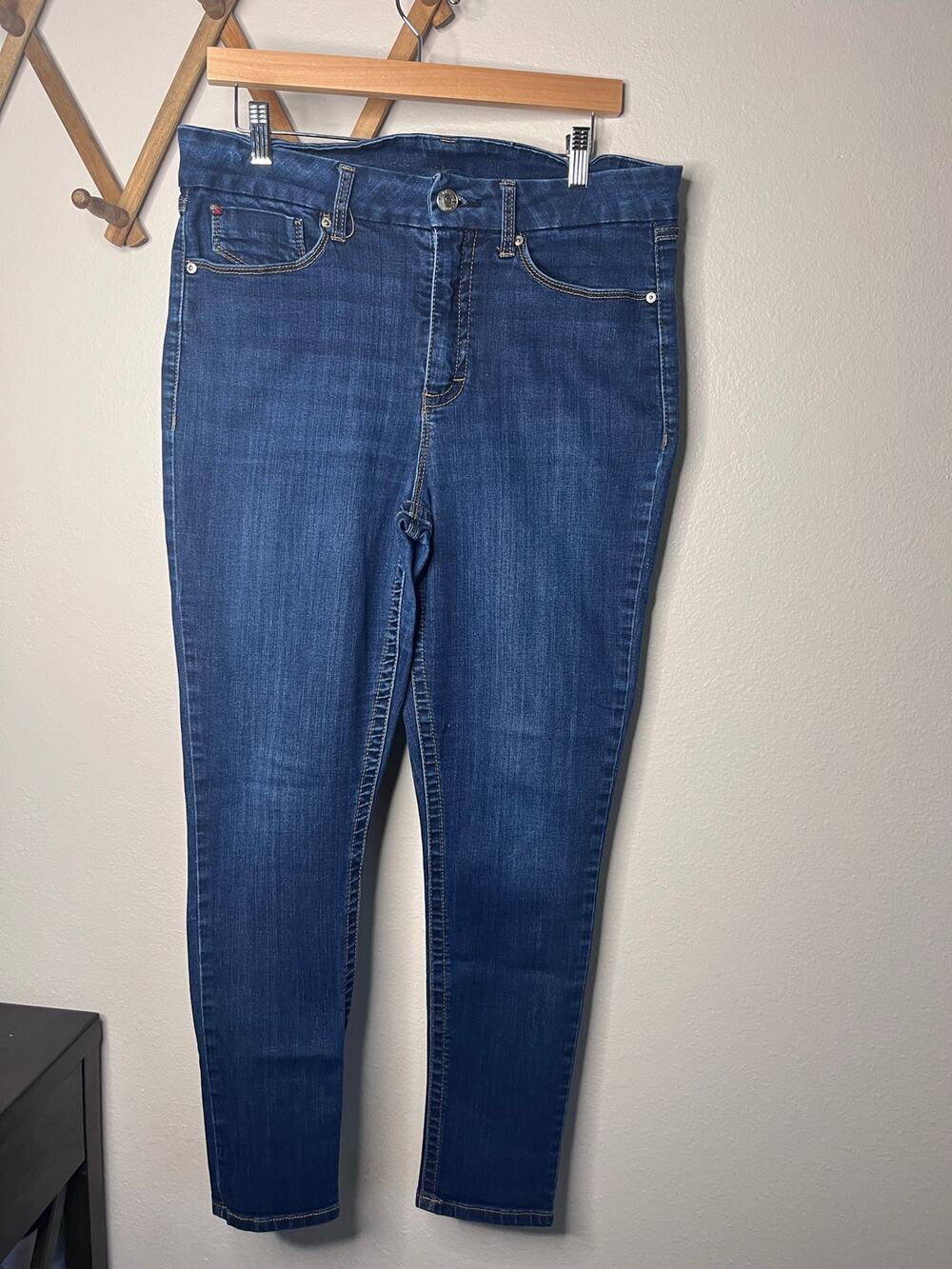 SEVEN7 Dark Wash High Rise Skinny Denim Jeans Women Size 12